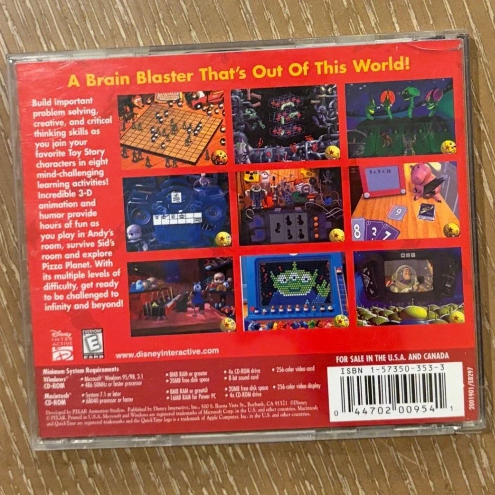 1996 Disney Toy Story Activity Center PC CD-ROM Game Windows Mac Pixar Vintage
